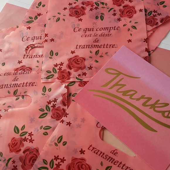 20 pcs Sacs avec poignée motif de roses Loot Bags Favor Bags (5.25"x5.60" in.) - Picture 6 of 7